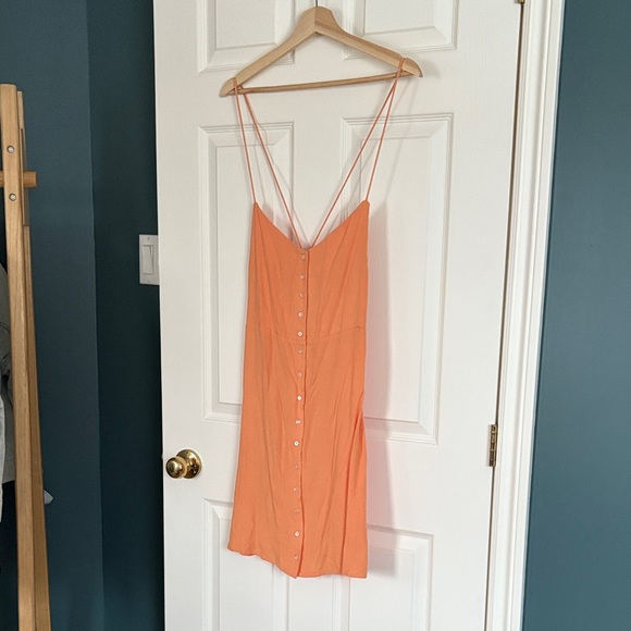RVCA Dresses & Skirts - RVCA Orange Spaghetti-Strap Open Back Mini Dress